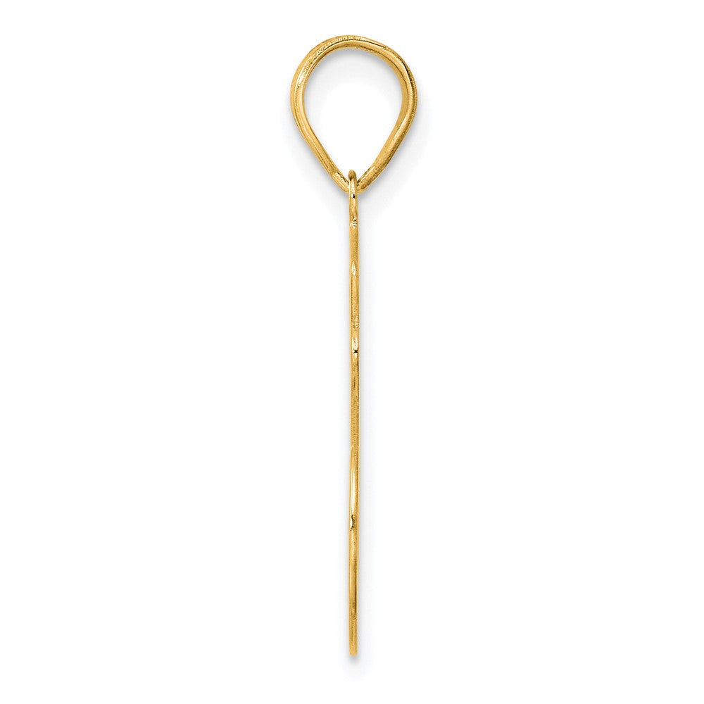 14k Brushed Border Script Number 86 Pendant