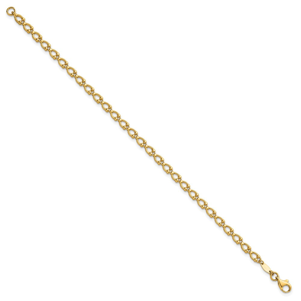 14k Polished Fancy Link 7in Bracelet