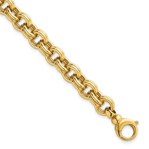 14k Polished Open Link 7.5in w/.75in ext. Bracelet