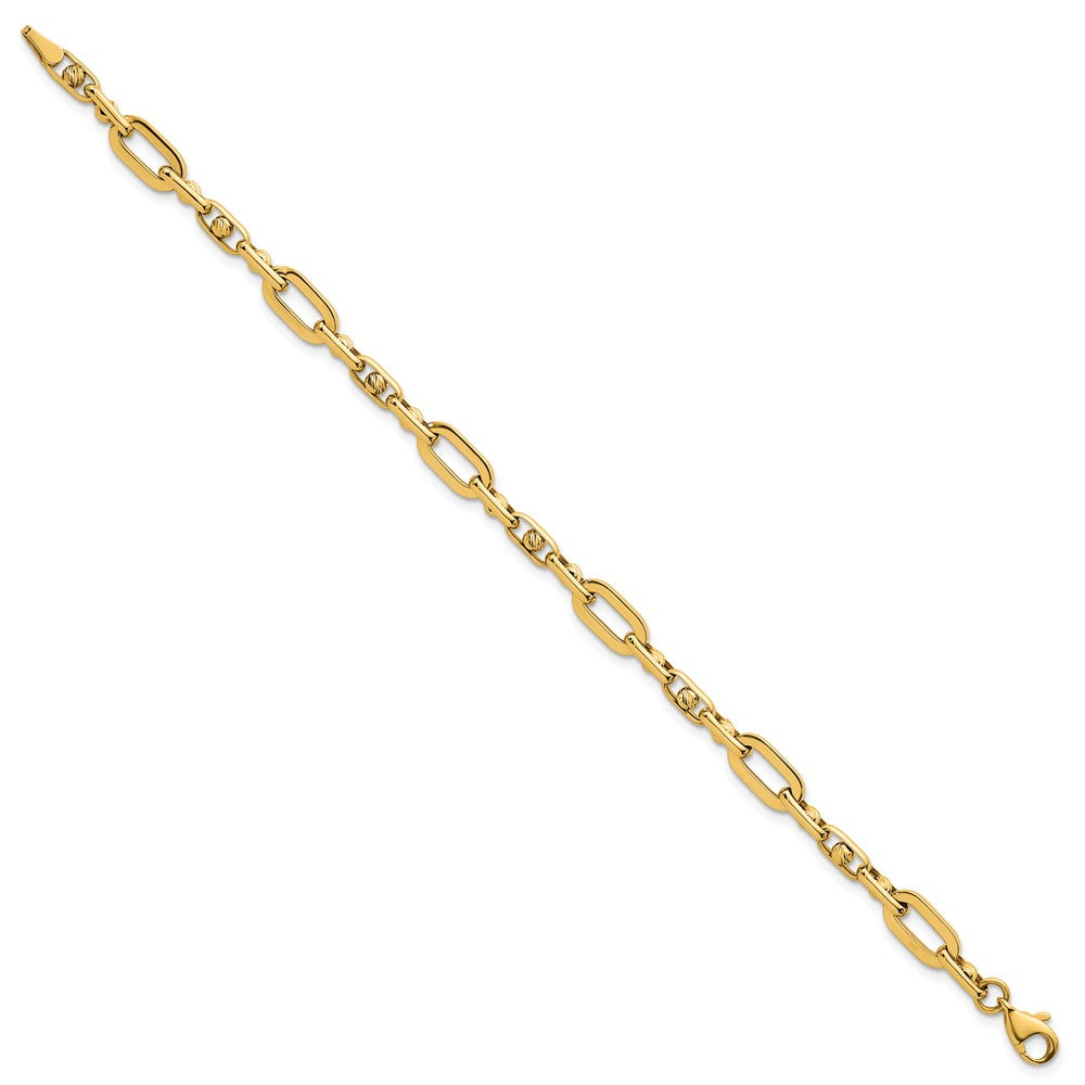 14k Polished Fancy Open Link 7.25in Bracelet