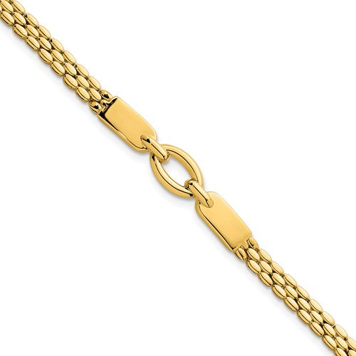 14k Polished Fancy Link 7.5in Bracelet