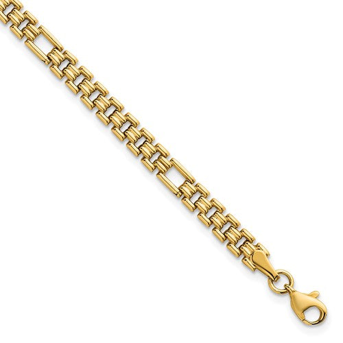 14K Polished Fancy Link 7.5in Bracelet