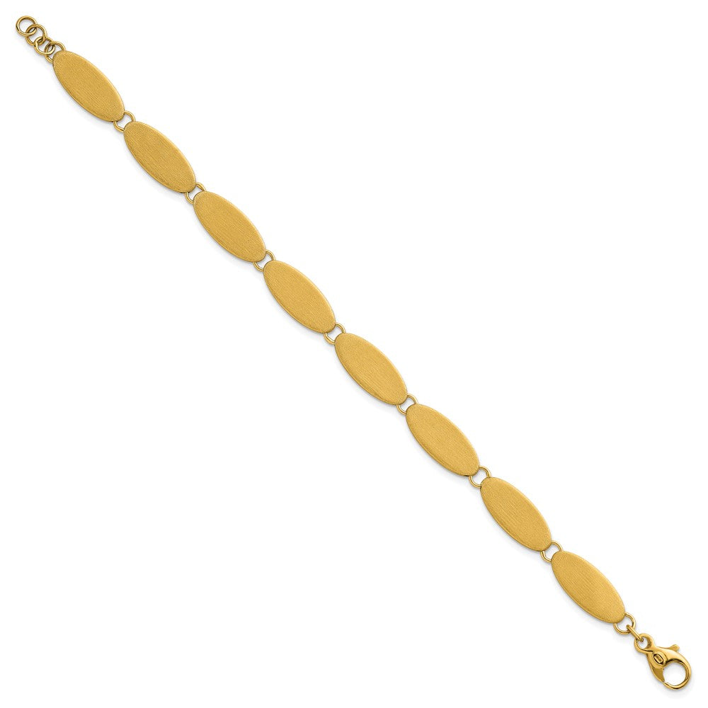 14k Brushed Fancy Link 8mm Bracelet
