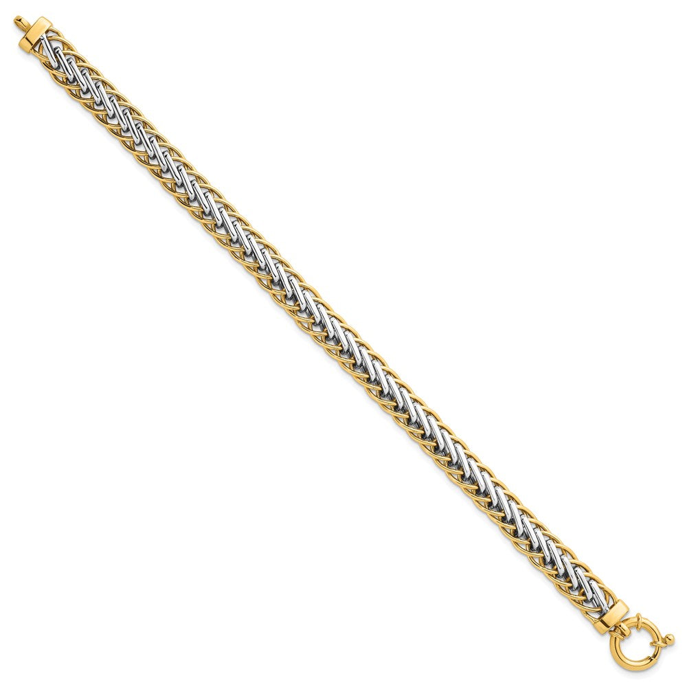 14k Two-tone Polished Fancy Link Bracelet