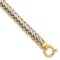 14k Two-tone Polished Fancy Link Bracelet