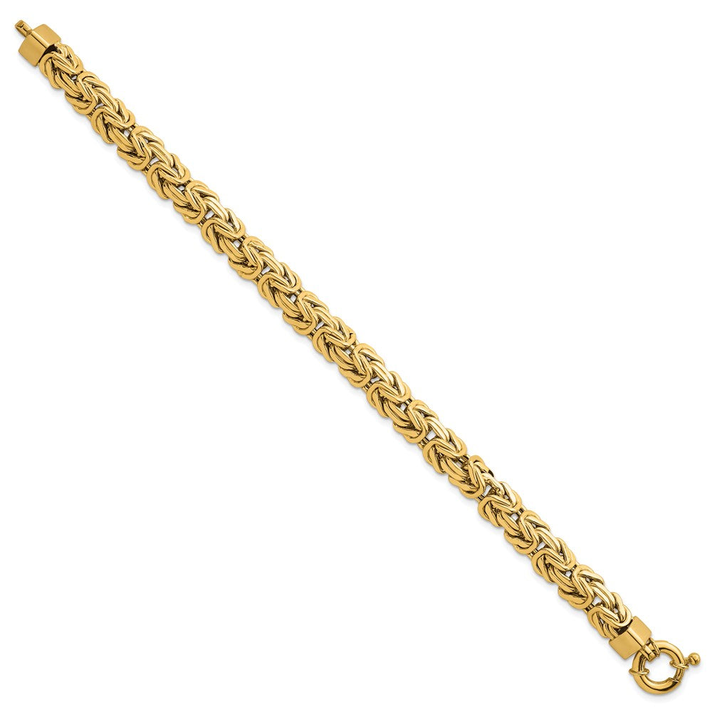 14k Polished 7.5in Knife Edge Byzantine Link Bracelet
