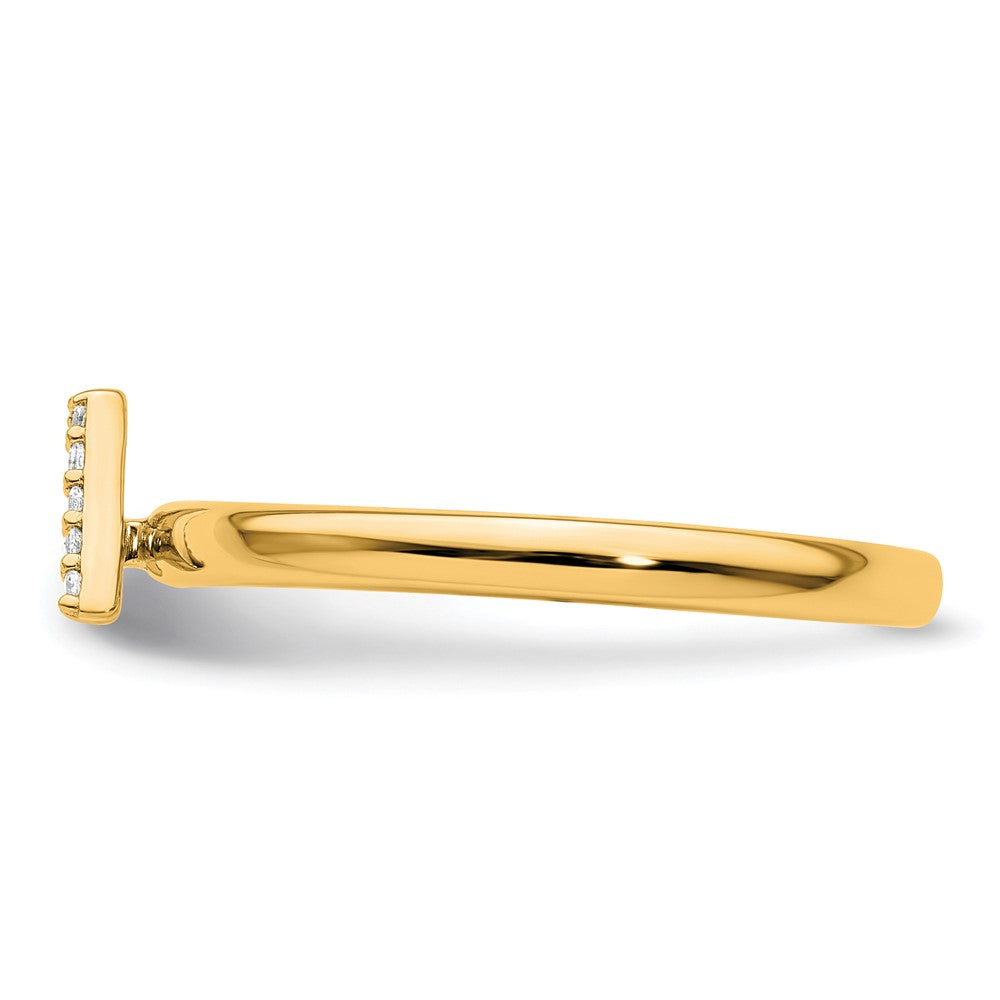 14K Stackable Diamond Initial A Ring