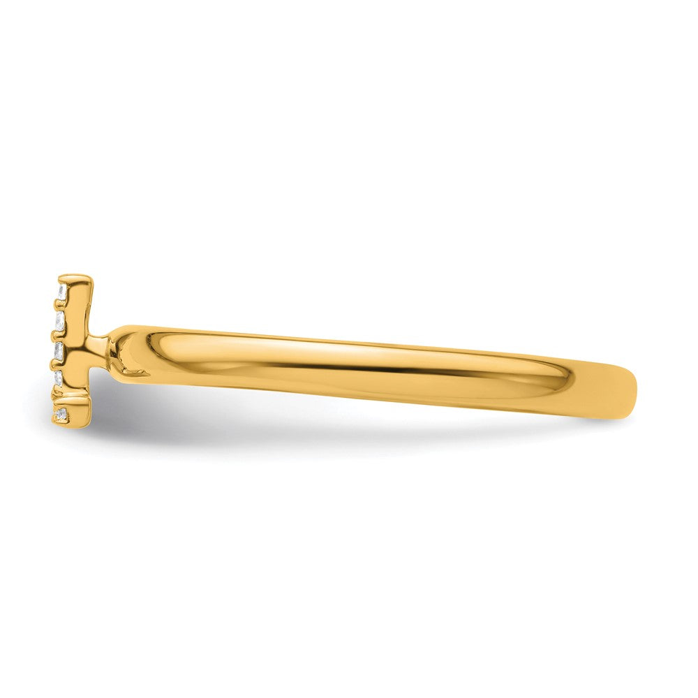 14K Stackable Diamond Initial L Ring