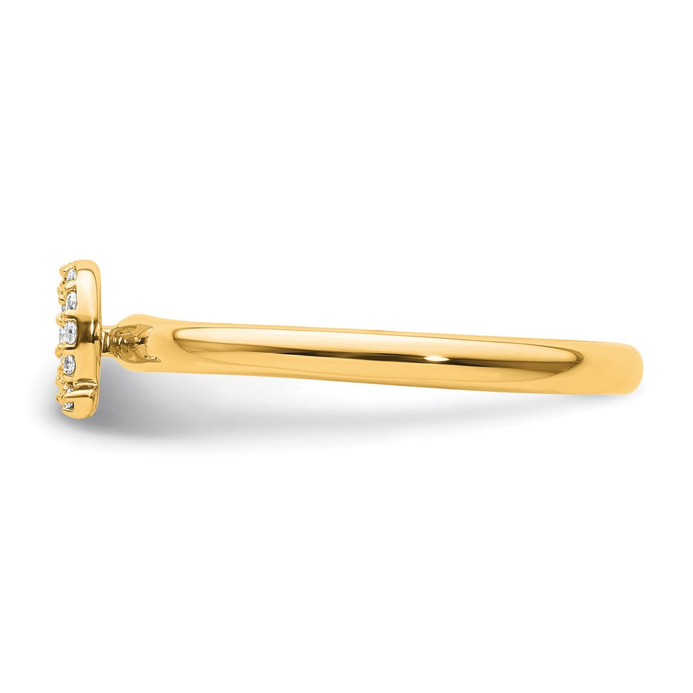14K Stackable Diamond Initial Q Ring