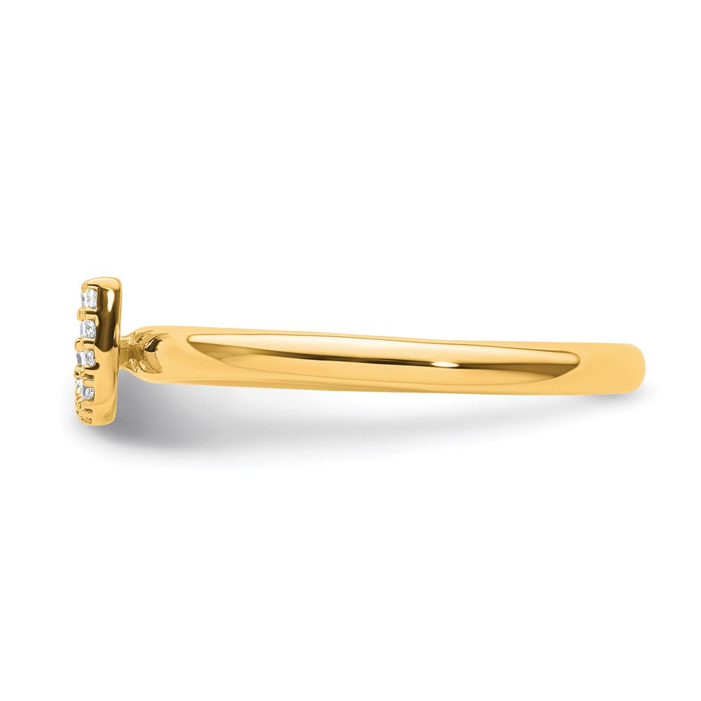 14K Stackable Diamond Initial U Ring