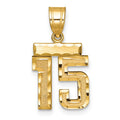 14k Small Brushed Diamond-cut Number 15 Charm