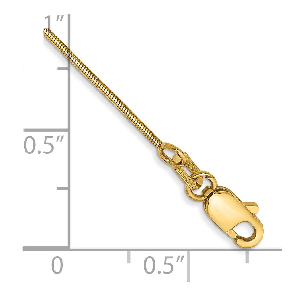14k .8mm Round Snake Chain Anklet