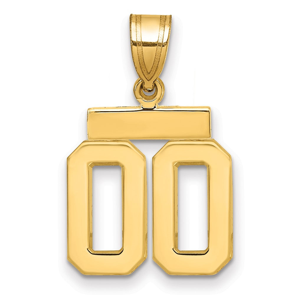 10k Small Polished Number 00 Charm