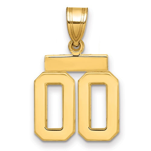 10k Small Polished Number 00 Charm