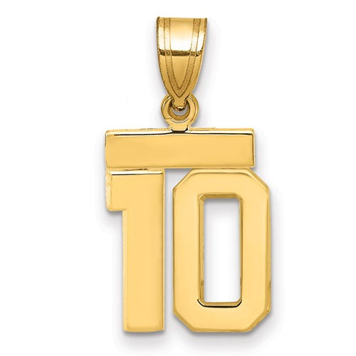 10k Small Polished Number 10 Charm