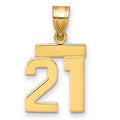 10k Small Polished Number 21 Charm