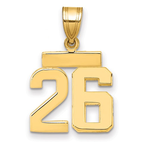10k Small Polished Number 26 Charm