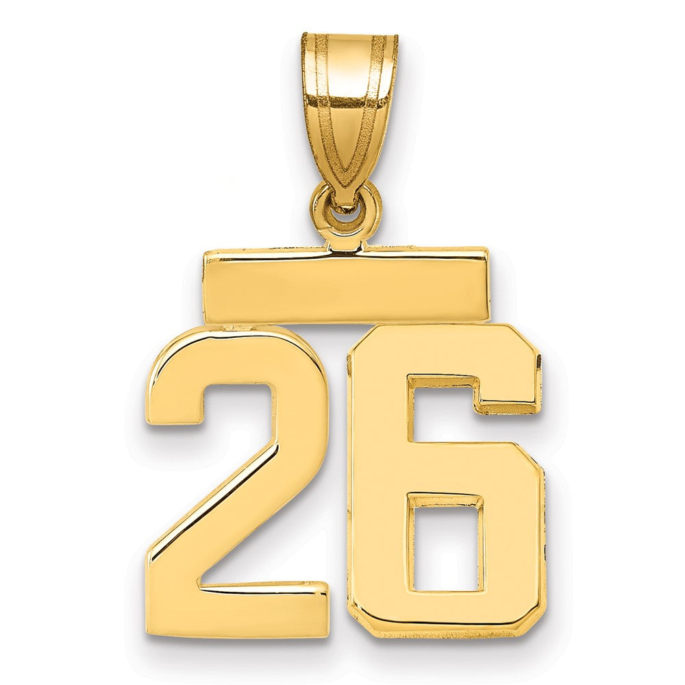 10k Small Polished Number 26 Charm