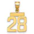 14k Small Polished Number 28 Charm