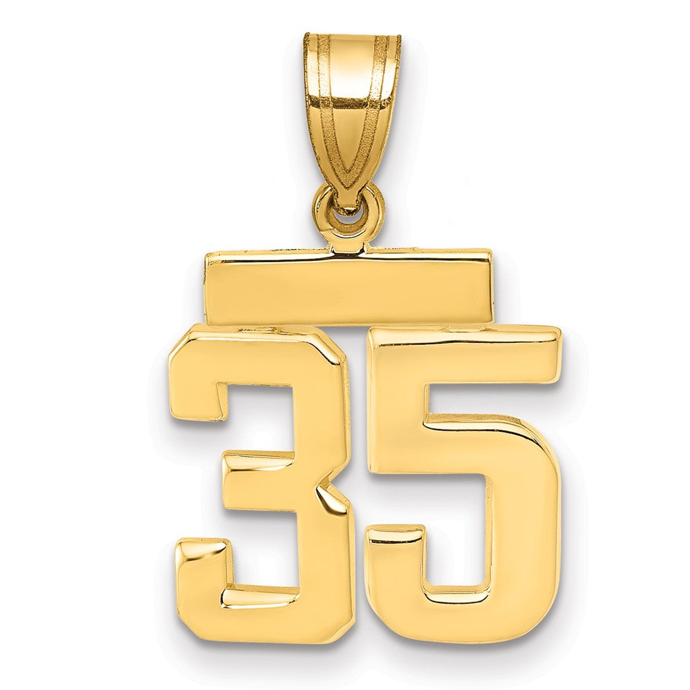 10k Small Polished Number 35 Charm