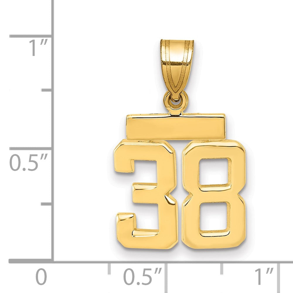 10k Small Polished Number 38 Charm