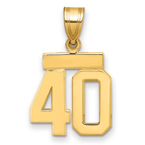 10k Small Polished Number 40 Charm
