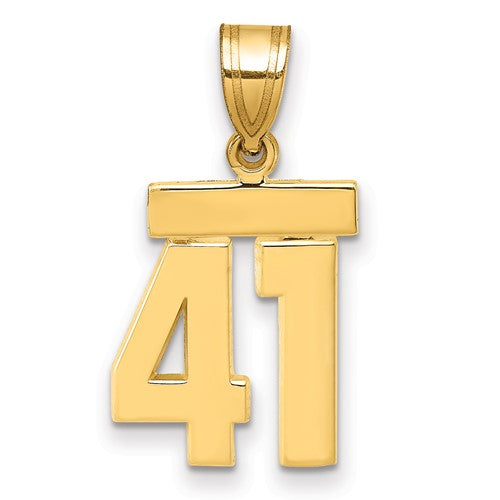 10k Small Polished Number 41 Charm