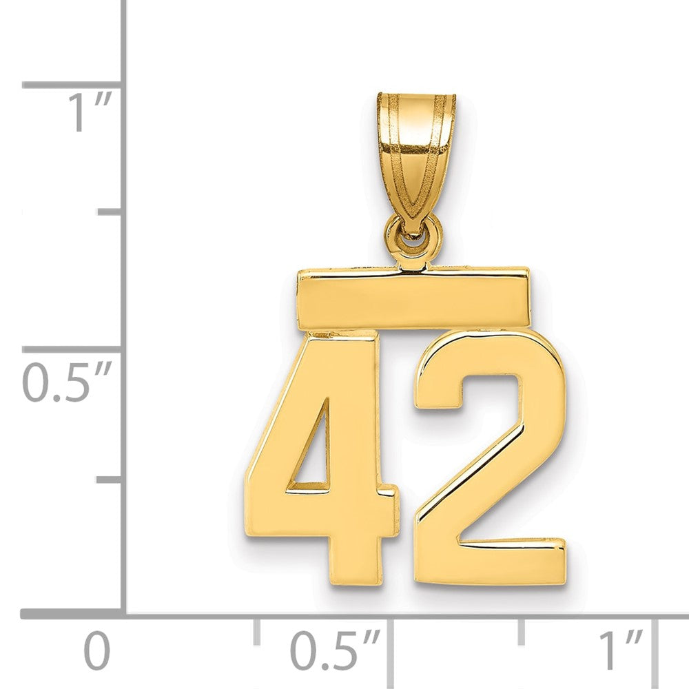10k Small Polished Number 42 Charm