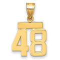 10k Small Polished Number 48 Charm