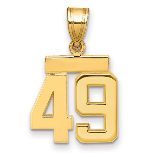 10k Small Polished Number 49 Charm