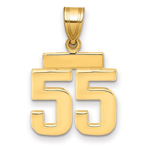 10k Small Polished Number 55 Charm