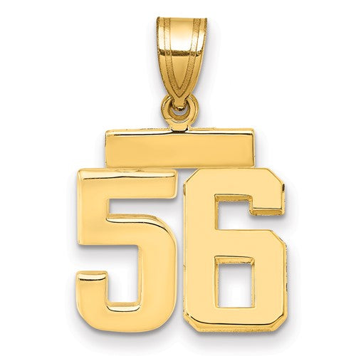 10k Small Polished Number 56 Charm