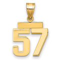 10k Small Polished Number 57 Charm
