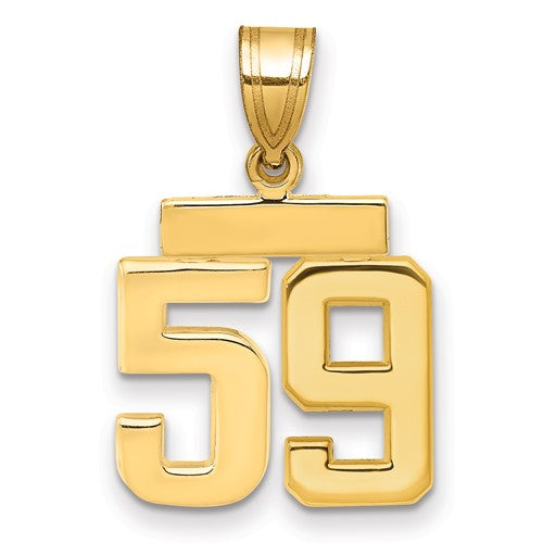 10k Small Polished Number 59 Charm