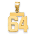 10k Small Polished Number 64 Charm