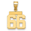 10k Small Polished Number 66 Charm