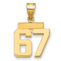 10k Small Polished Number 67 Charm