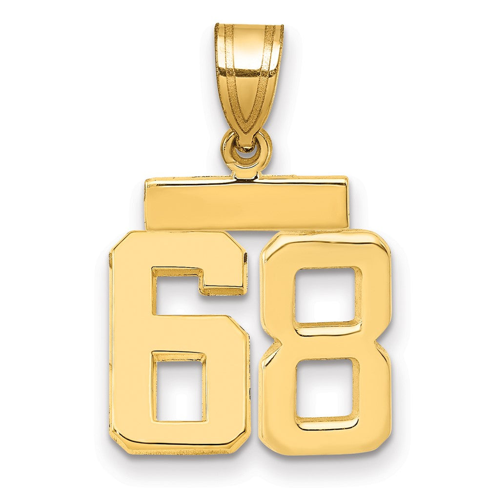 10k Small Polished Number 68 Charm