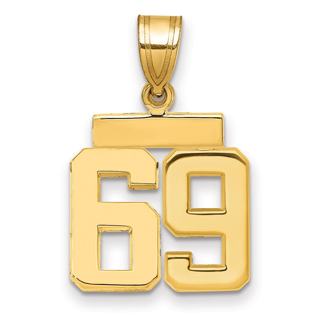 10k Small Polished Number 69 Charm