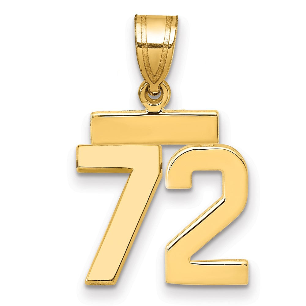 10k Small Polished Number 72 Charm