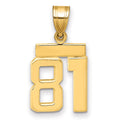 10k Small Polished Number 81 Charm