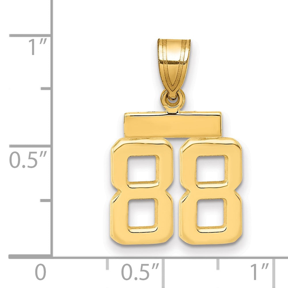 10k Small Polished Number 88 Charm