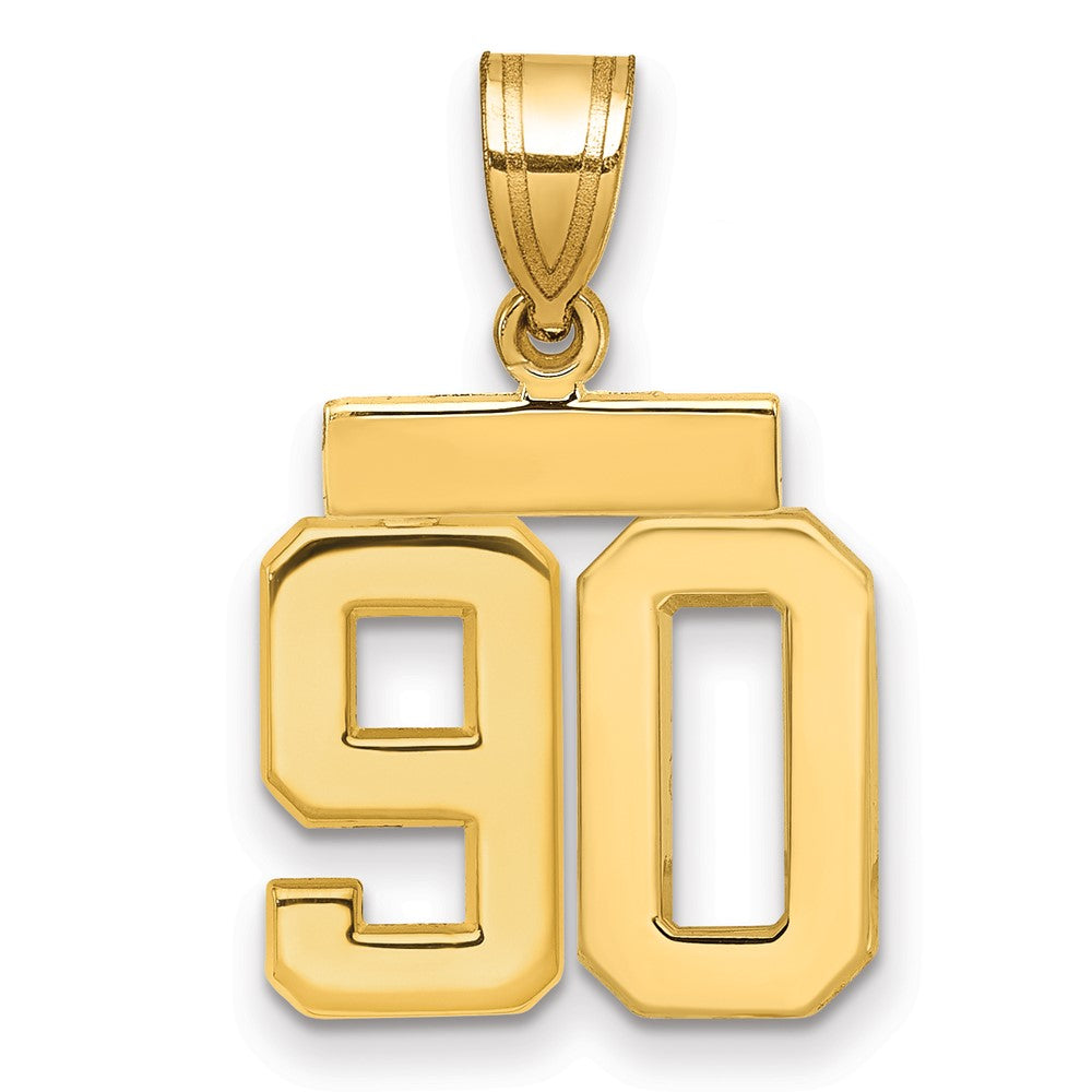 10k Small Polished Number 90 Charm