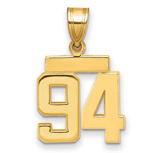 10k Small Polished Number 94 Charm