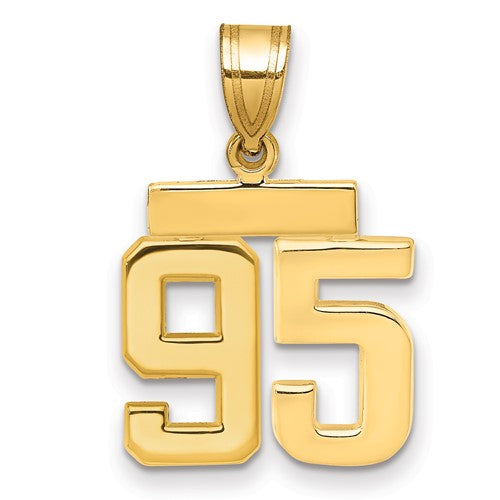 14k Small Polished Number 95 Charm