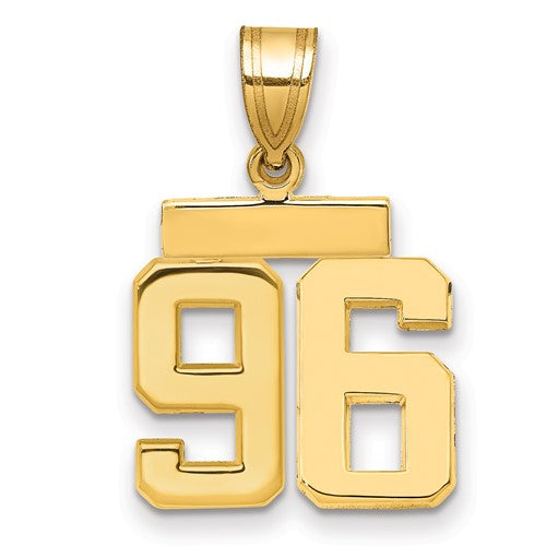 14k Small Polished Number 96 Charm