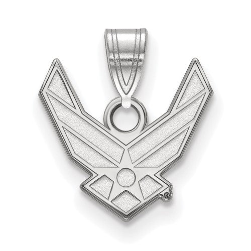 Sterling Silver Rhod-pltd LogoArt U.S. Air Force Small Pendant