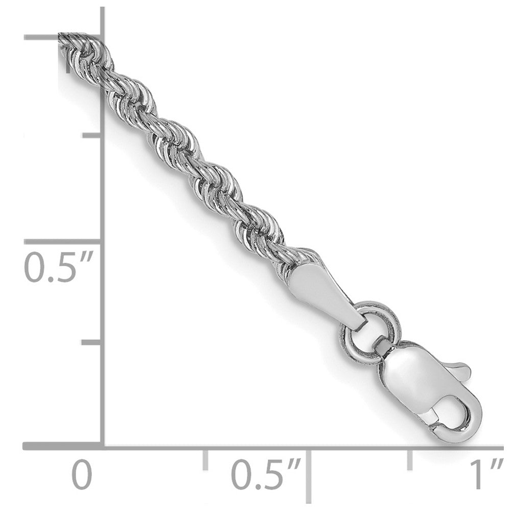 14k White Gold 2.5mm Solid Rope Chain