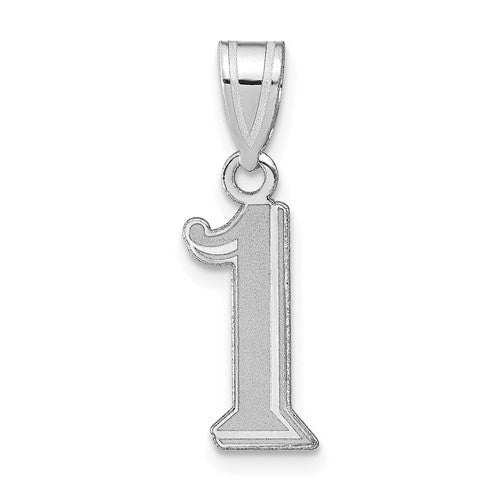 14kw Polished Etched Number 1 Pendant