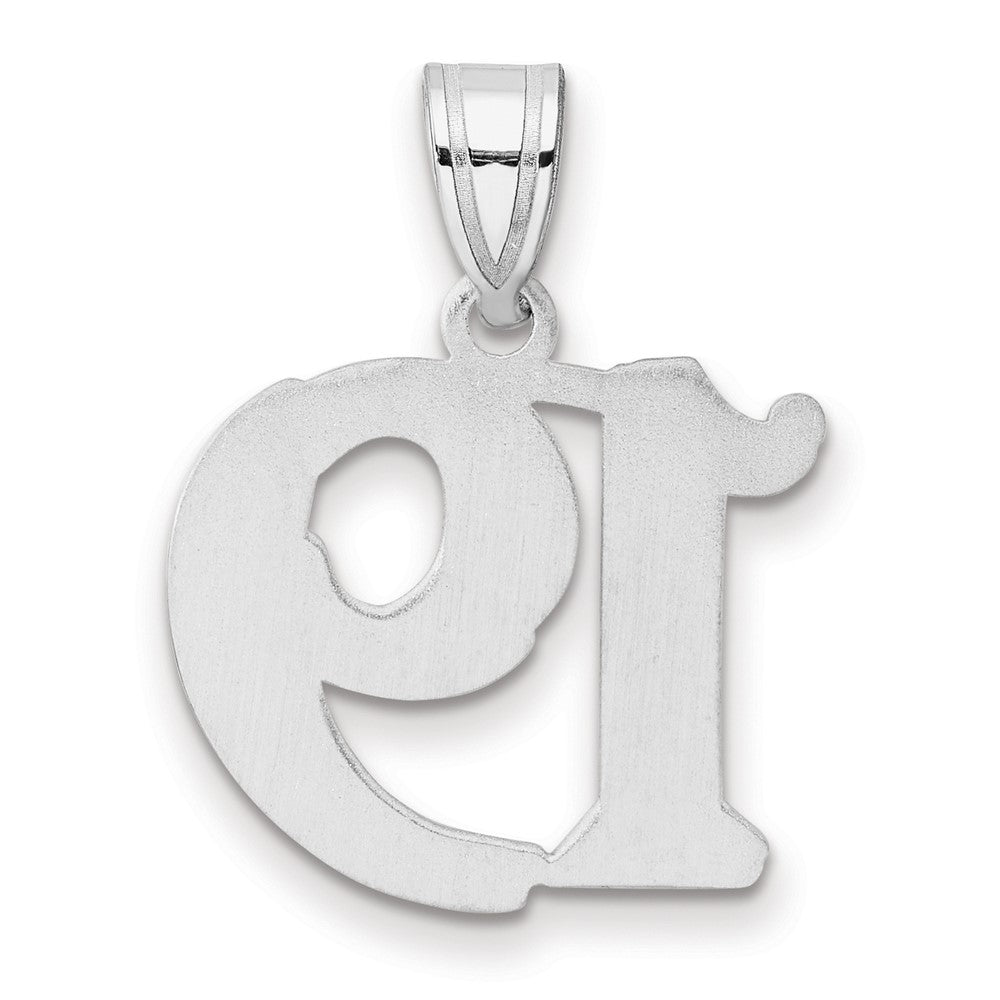 14kw Polished Etched Number 19 Pendant